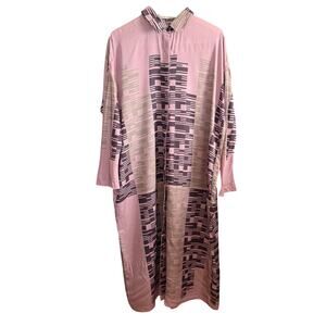 PARADIS Des INNOCENTS Purple Geometric Art to wear Oversized Midi Shirt Dress OS